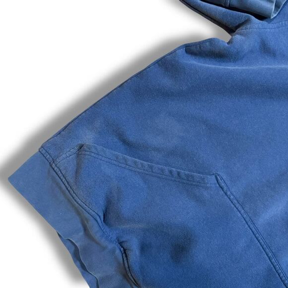 VTG Nike Hoodie Mens Blue Embroidered There is No Finish Line Pullover FADED L - Picture 12 of 13